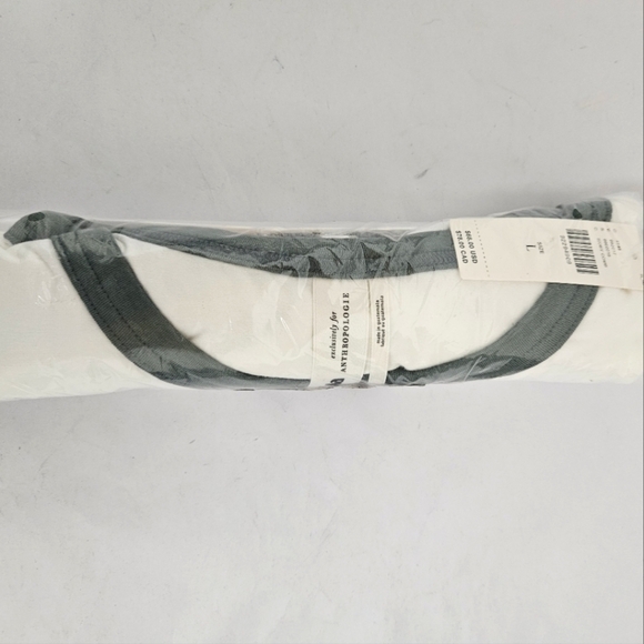 Anthropologie x Gola Graphic Ringer Baby Tee in Ivory and Green NWT - Picture 10 of 16